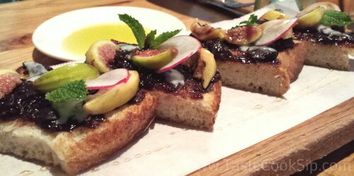 Lunch starter at Prato: Grilled Candy Stripe Fig Crostini